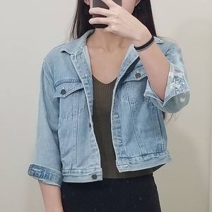 Structured Cropped Denim Jacket